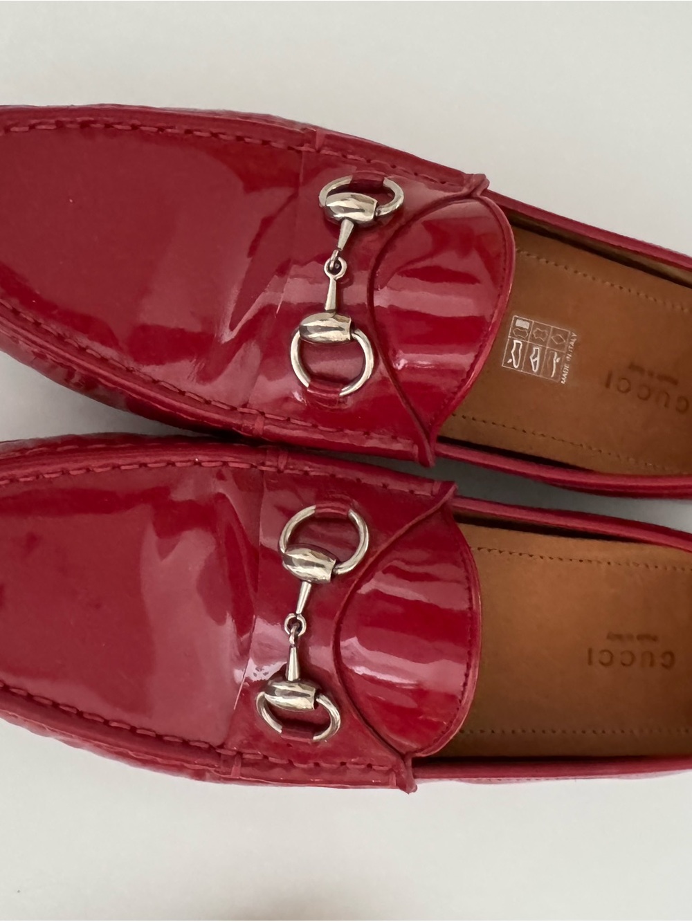 Gucci Women's Red Patent Leather Horsebit Loafers